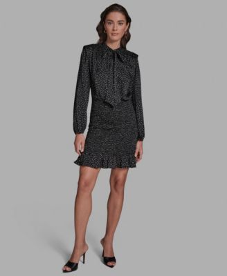 BCBG BCBG Womens Hammered Satin Sm BlackWhite 10