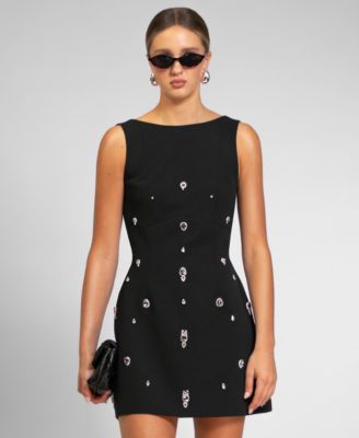 RACHEL Rachel Roy Womens Celice Chunky Jeweled Black L