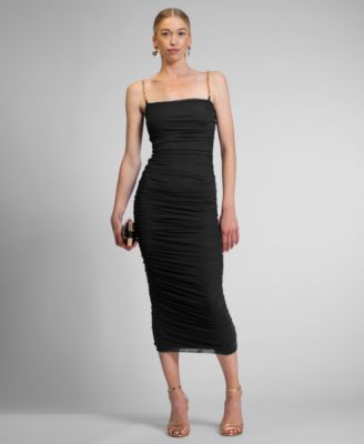 RACHEL Rachel Roy Womens Sivon Mesh Square Neck Black L