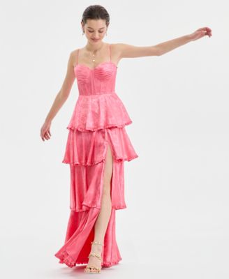 B Darlin Juniors Sweetheart-Neck Tiere CORAL 56