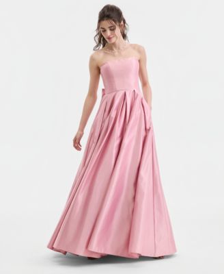 B Darlin Juniors Strapless Bow-Back Go DUSTY BLUSH 0