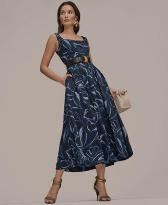Donna Karan New York Womens Square Neck Belted A-L Nightfall 2