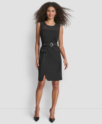 DKNY Womens Sleeveless Scuba Crepe Black 12