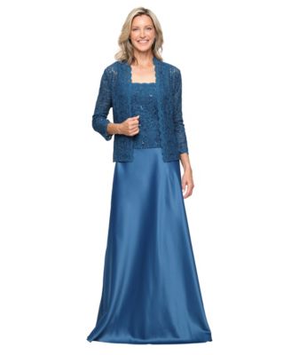Alex Evenings Womens 34-Sleeve Scalloped J Peacock 6
