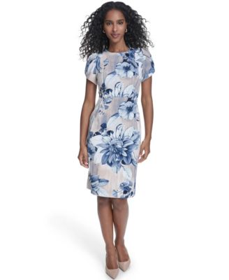 Calvin Klein Petite Printed Short-Sleeve Mi Indigo Multi 4P