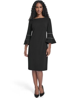 Jessica Howard Womens Boat Neck Sheath Dress Black 2