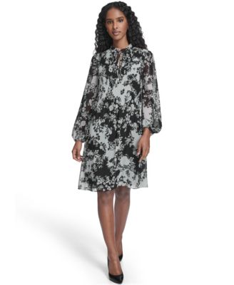 Jessica Howard Womens Bubble-Sleeve Sheath D Blackivory 10