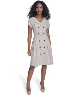Calvin Klein Womens Crepe V-Neck Blazer Dr Khaki 6
