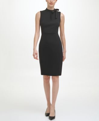 Calvin Klein Womens Mock Neck Short Dress Black 4
