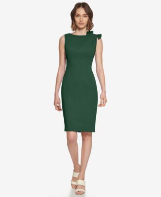 Calvin Klein Womens Boat Neck Short Dress Sequoia 6