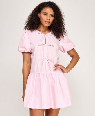 City Studios Womens Bow Detail Short Dress light pink S
