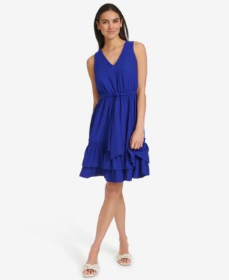 Calvin Klein Womens V-Neck Short Dress Meadow 12