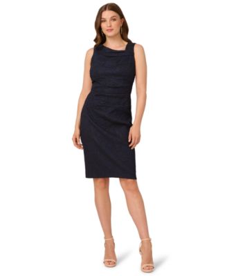 Adrianna Papell Womens Square Neck Sheath Dre BlueBlack 10M