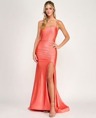 Emerald Sundae Womens Glitter Gown Punch M
