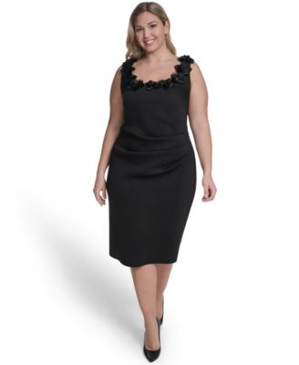 Eliza J Plus Size Scoop Neck Cocktail Black 14W