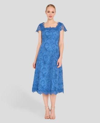 Tahari ASL Womens Corder Lace Fit Midi B Riverside 14