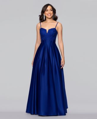 Blondie Nites Womens Long Lamour Applique N Deep Royal 1
