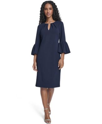 Jessica Howard Womens Bubble-Sleeve Sheath D Navy 10