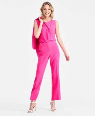 Kasper Womens Stretch-Crepe Straight Fire Red 14