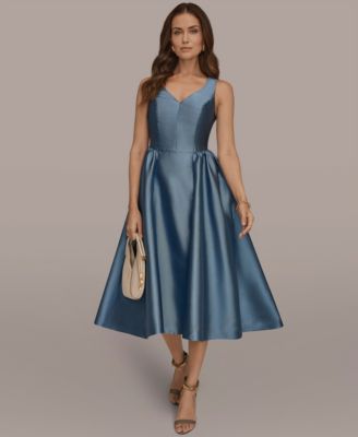 Donna Karan New York Womens Sleeveless V-Neck A-Li Washed Indigo 10