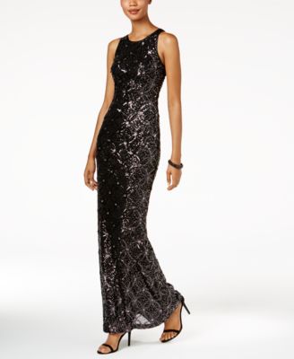 BETSY & ADAM $199 Womens New 1337 Black Sequined Embellished Dress 6 B ...