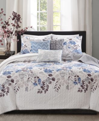 Madison Park Madison Park Luna Printed Flor Taupe KingCalifornia King