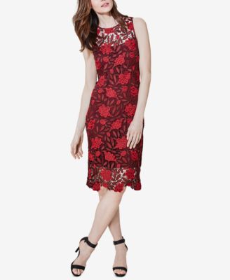 calvin klein red lace dress