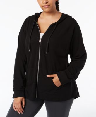 Calvin Klein Ruched-Sleeve Zip Hoodie, XS-4 192351260001 3X RT $59.0