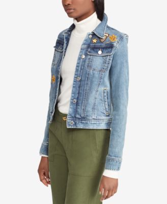 1040 ralph embroidered lauren denim jacket womens