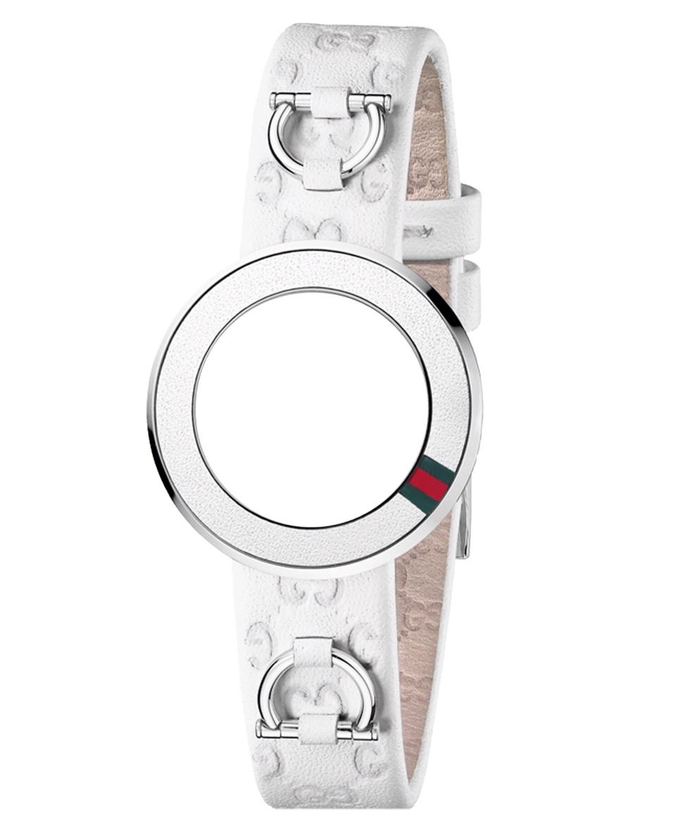 Gucci Watch Strap and Bezel, Womens U Play White Guccissima Leather 27mm YFA50031   Watches   Jewelry & Watches