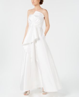 adrianna papell mikado strapless bow gown