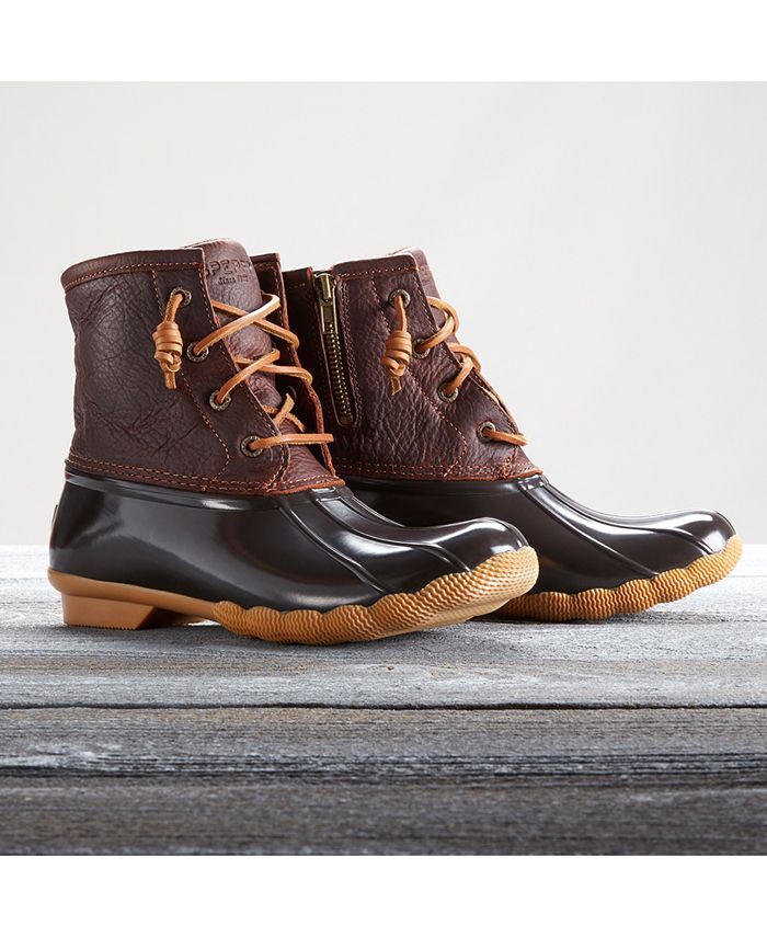 sperry saltwater duck boots tan brown