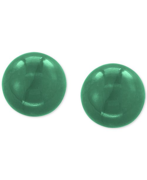 Effy Collection Effy Jade 10mm Stud Earrings In 14k Gold Reviews Earrings Jewelry Watches Macy S
