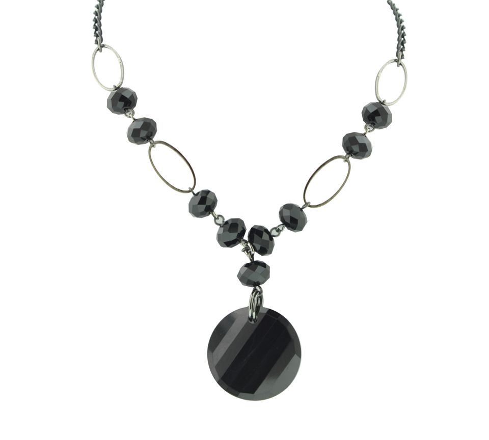 Kenneth Cole New York Necklace, Silver Tone Hematite Cherry Bead