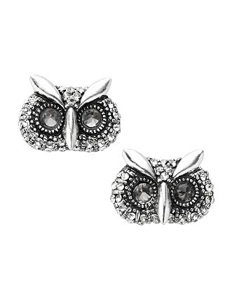 Fossil Earrings, Owl Stud Earrings - Jewelry & Watches - Macy's