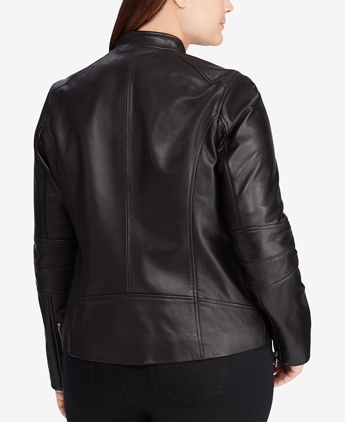 Lauren Ralph Lauren Plus Size Leather Jacket & Reviews - Coats - Women ...