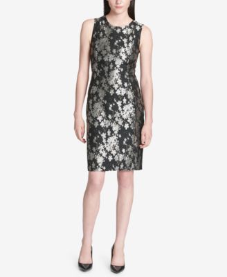 calvin klein metallic sheath dress