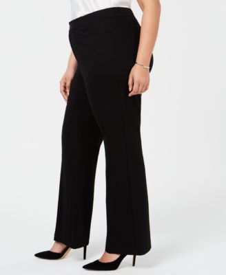 wide leg black trousers plus size