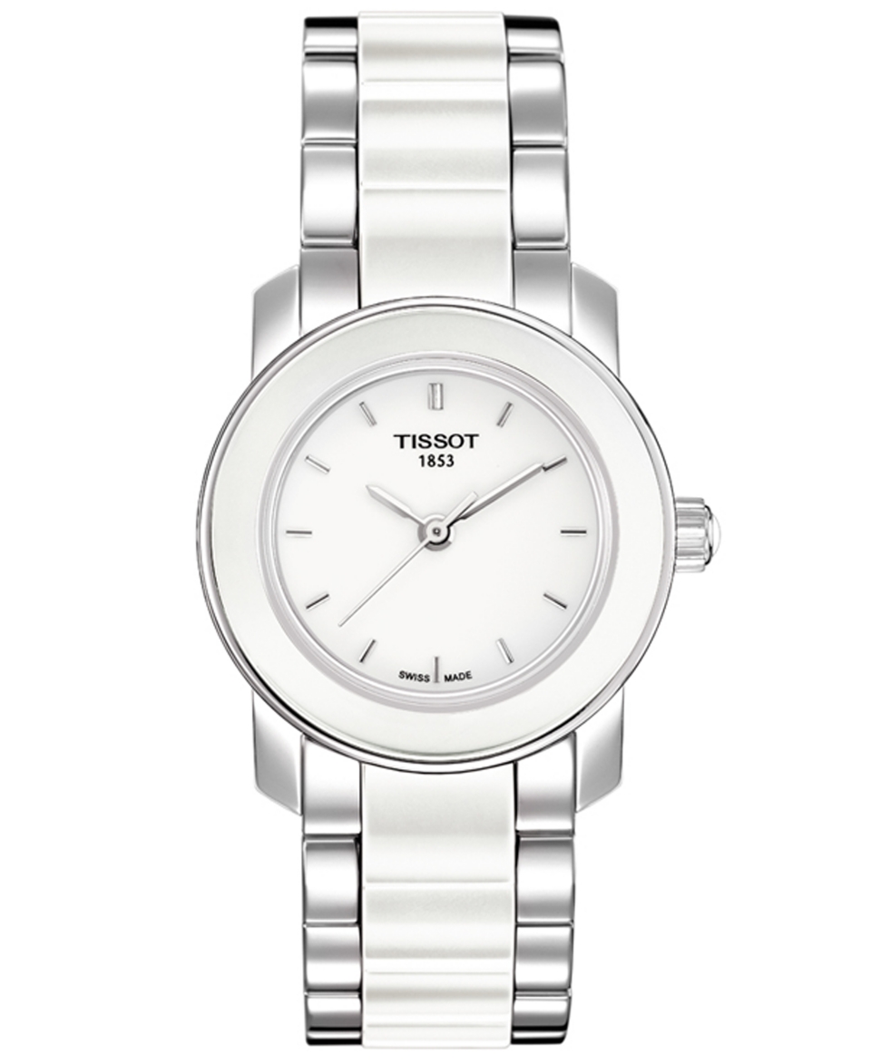 Tissot Watch, Womens Swiss Cera Stainless Steel and White Ceramic Bracelet T0642102201100   Watches   Jewelry & Watches