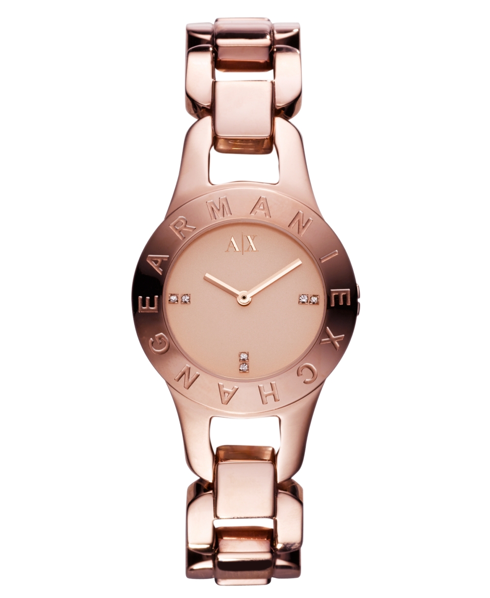 Armani Exchange Watch, Womens Rose Gold Tone Stainless Steel