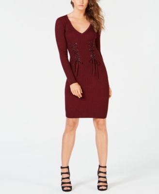 guess red sweater dress