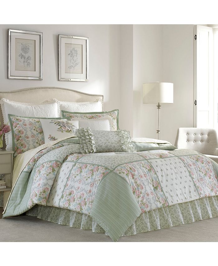 Laura Ashley Queen Harper Green Comforter Set Reviews Comforters Fashion Bed Bath Macy S Get the best deal for laura ashley queen quilts from the largest online selection at ebay.com. queen harper green comforter set
