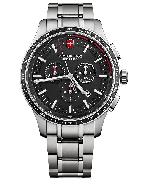 Victorinox Swiss Army Men S Swiss Chronograph Alliance Sport Stainless Steel Bracelet Watch 44mm Reviews All Fine Jewelry Jewelry Watches Macy S