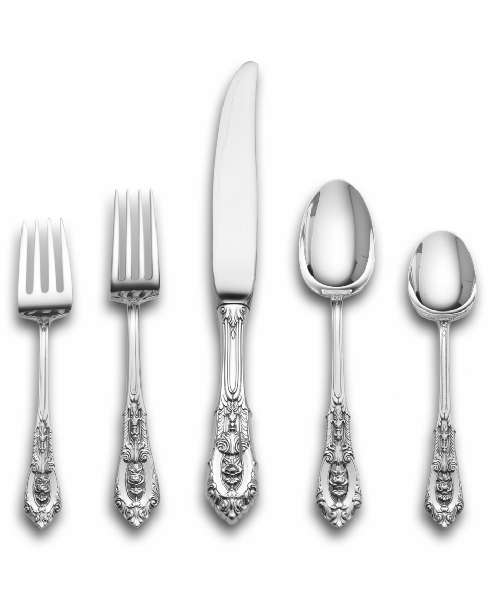 Wallace Sterling Silver Flatware, Rose Point 66 Piece Set   Flatware