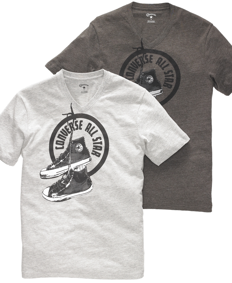 Converse T Shirts, Hanging Chucks Short Sleeve V Neck Tee