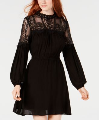 macys black lace dress