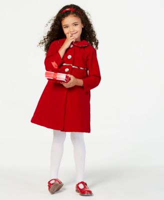 girls red dress coat