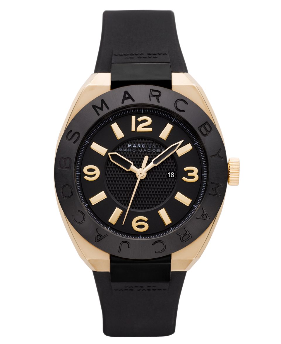 Marc by Marc Jacobs Watch, Matte Black Silicone Strap 40mm MBM5524