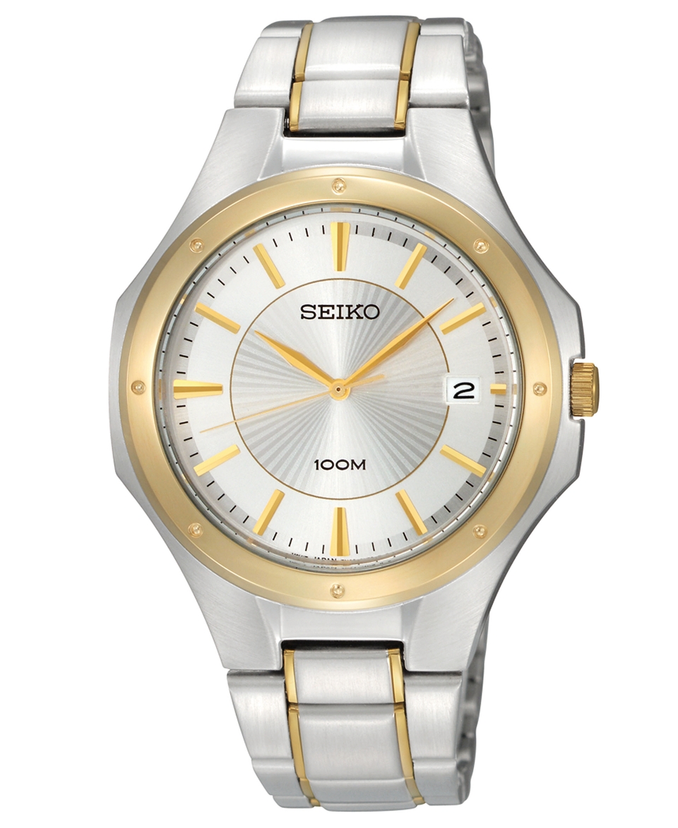 Seiko Watch, Mens Two Tone Stainless Steel Bracelet 40mm SGEF62   All