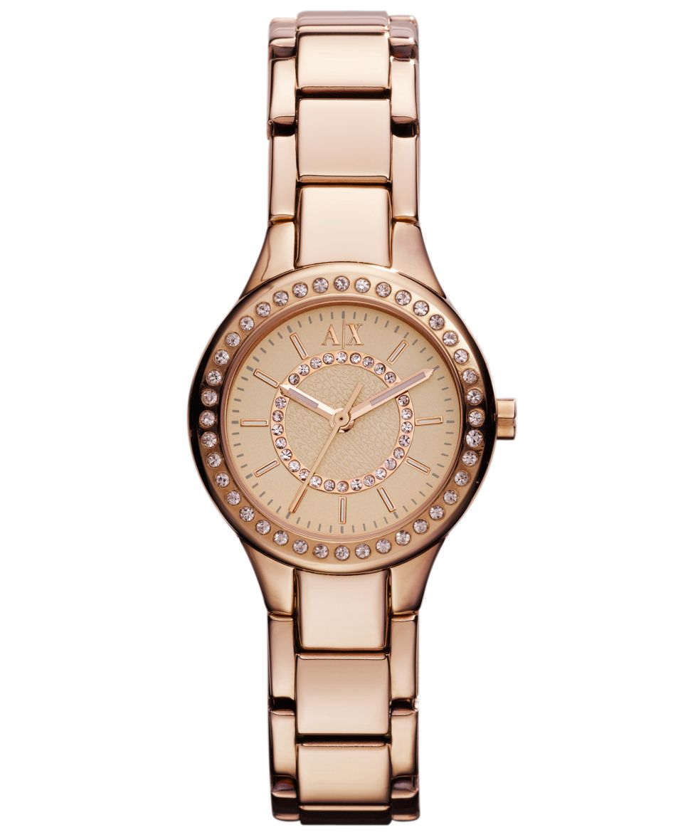 Armani Exchange Watch, Womens Rose Gold Tone Stainless Steel